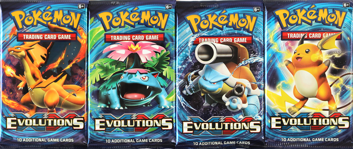 ALL 4 Pack Art Booster Pack Sealed *unweighed* LOT 12x Pokemon XY Evolutions