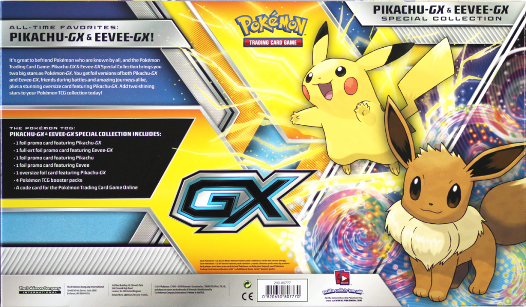 pikachu gx & eevee gx special collection box