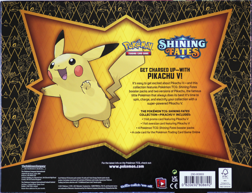 shining fates pikachu v promo card