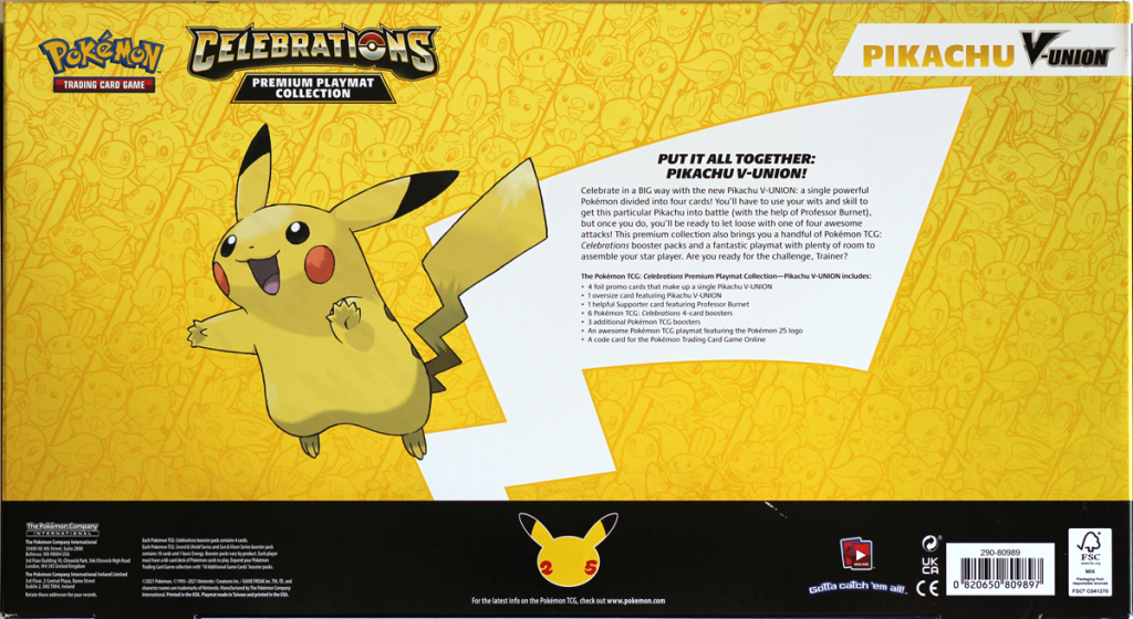 celebrations pikachu v union collection box