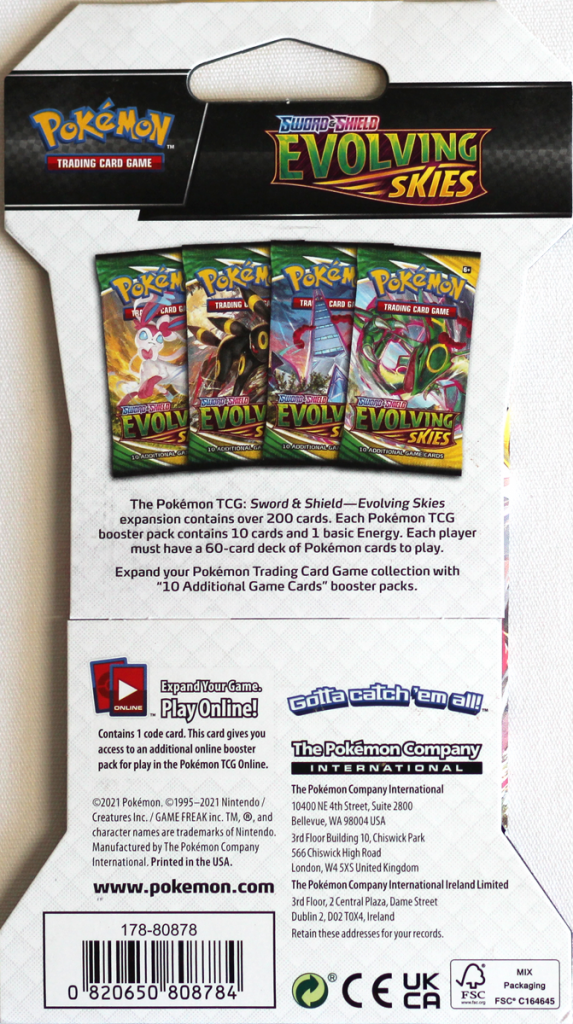 POKEMON SWSH EVOLVING SKIES BLISTER PACK – Pokefeens