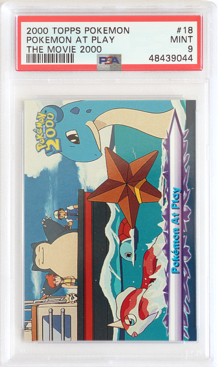 2000 TOPPS POKEMON THE MOVIE 2000- 18- POKEMON AT PLAY- PSA 9 CARD